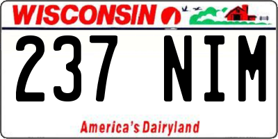 WI license plate 237NIM