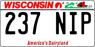 WI license plate 237NIP
