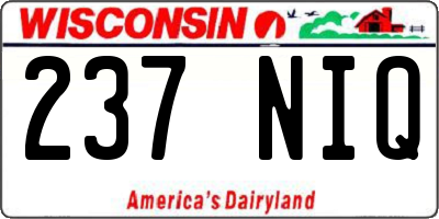 WI license plate 237NIQ
