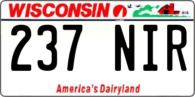 WI license plate 237NIR