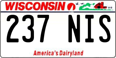 WI license plate 237NIS