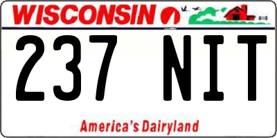 WI license plate 237NIT