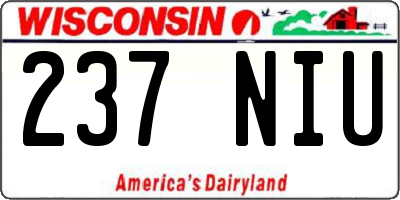 WI license plate 237NIU
