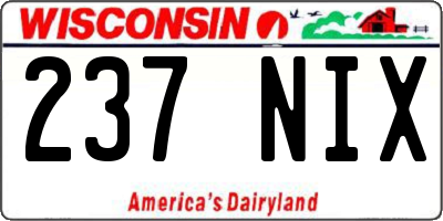 WI license plate 237NIX