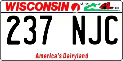 WI license plate 237NJC
