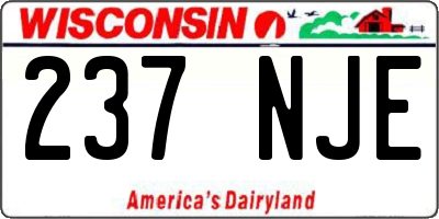 WI license plate 237NJE