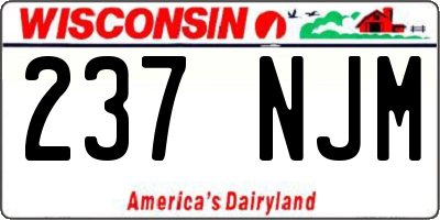 WI license plate 237NJM