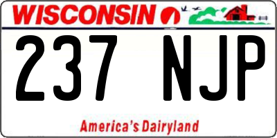 WI license plate 237NJP