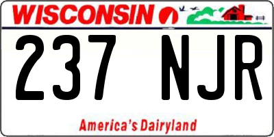 WI license plate 237NJR
