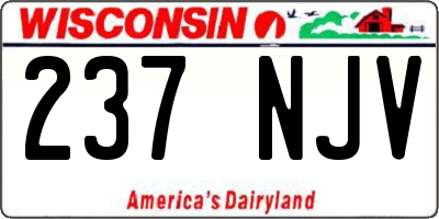 WI license plate 237NJV