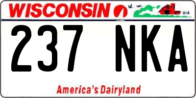 WI license plate 237NKA