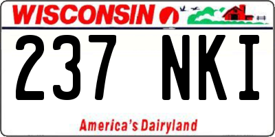 WI license plate 237NKI