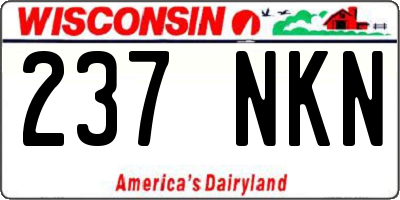 WI license plate 237NKN