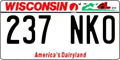 WI license plate 237NKO