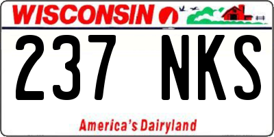 WI license plate 237NKS