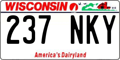 WI license plate 237NKY