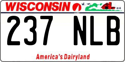 WI license plate 237NLB