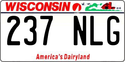 WI license plate 237NLG