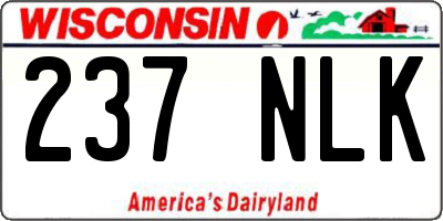 WI license plate 237NLK