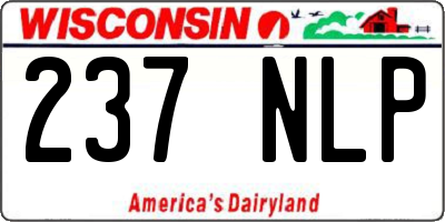 WI license plate 237NLP