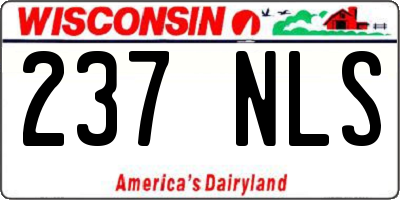 WI license plate 237NLS