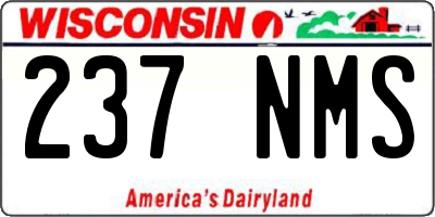 WI license plate 237NMS