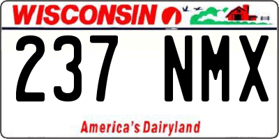 WI license plate 237NMX