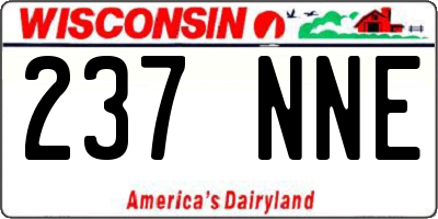 WI license plate 237NNE