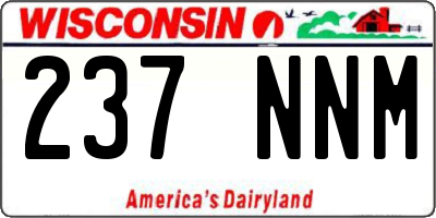 WI license plate 237NNM