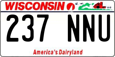 WI license plate 237NNU