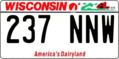 WI license plate 237NNW