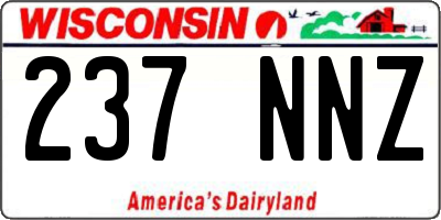 WI license plate 237NNZ