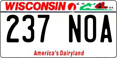WI license plate 237NOA