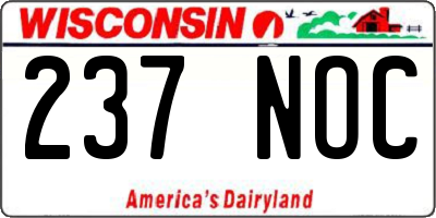 WI license plate 237NOC