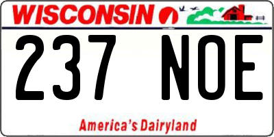 WI license plate 237NOE