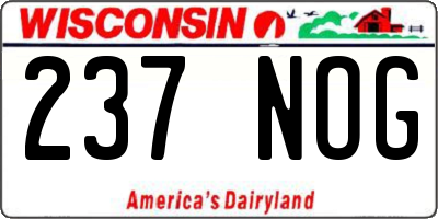 WI license plate 237NOG