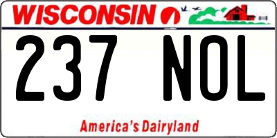 WI license plate 237NOL