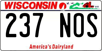 WI license plate 237NOS
