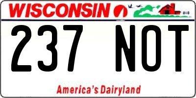 WI license plate 237NOT