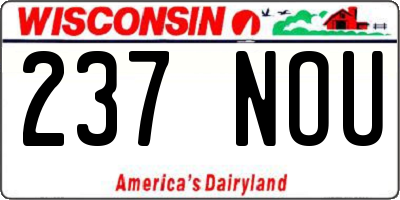WI license plate 237NOU