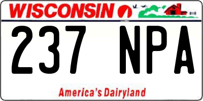 WI license plate 237NPA