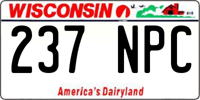 WI license plate 237NPC