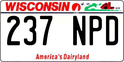 WI license plate 237NPD