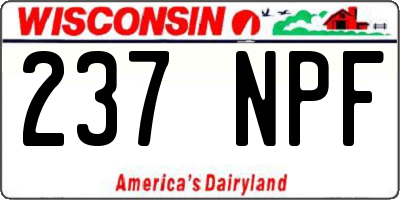 WI license plate 237NPF