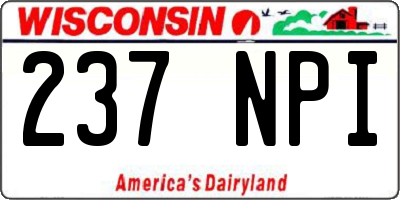 WI license plate 237NPI