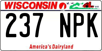 WI license plate 237NPK