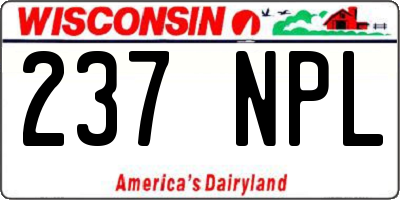 WI license plate 237NPL