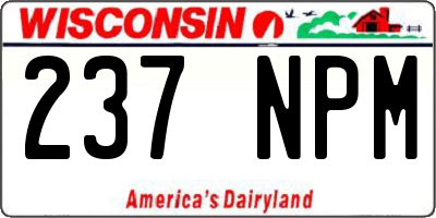 WI license plate 237NPM