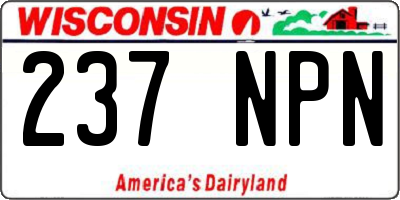 WI license plate 237NPN