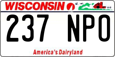 WI license plate 237NPO